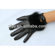 Fashion real fox fur leather gloves in winter